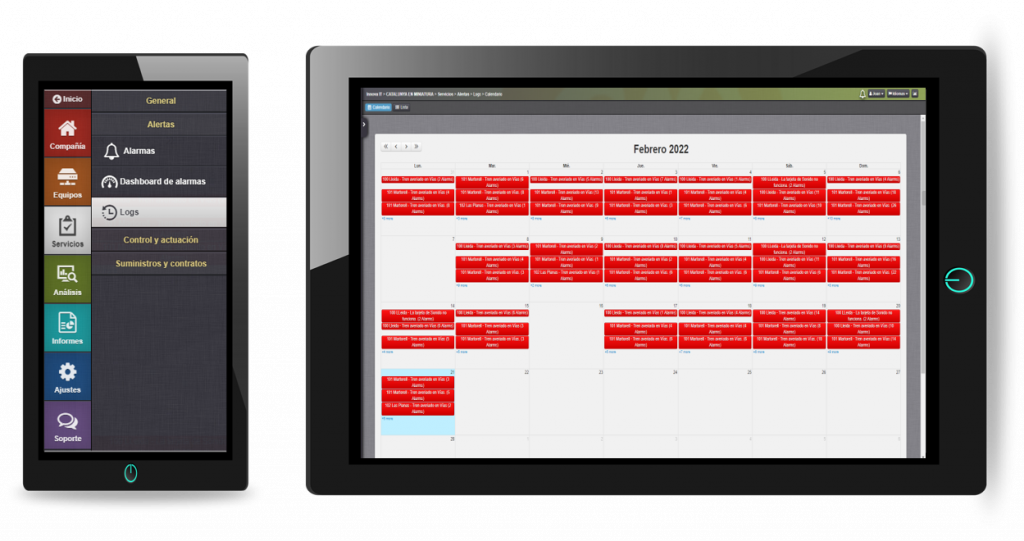 Errores activos en calendario mensual
